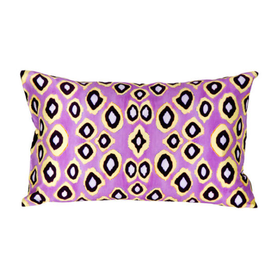 Coco Ikat Pink silk rectangular pillow